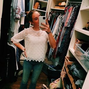 Sandro white sheer top